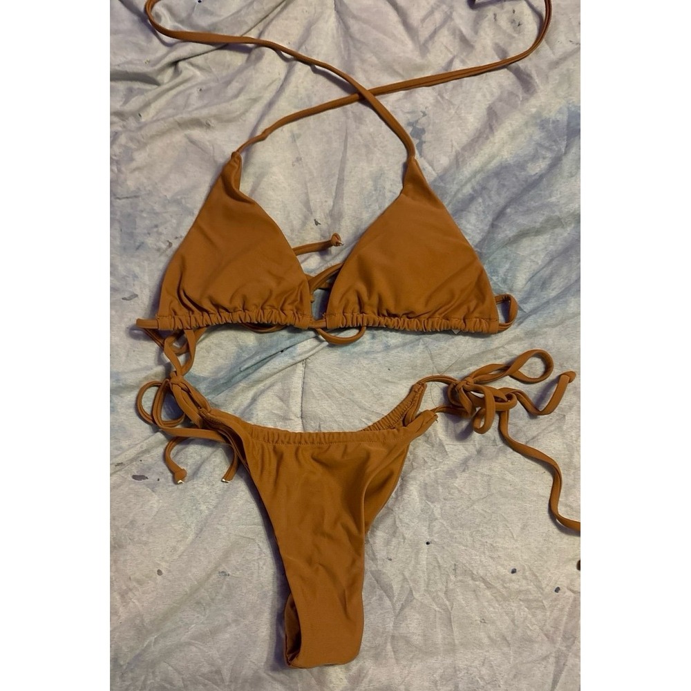 NEW Women's Brown Ultra Cheeky String Bikini 2pc Swimsuit,‎ Small